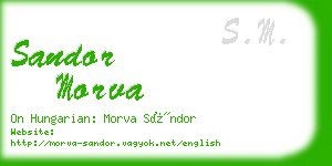 sandor morva business card